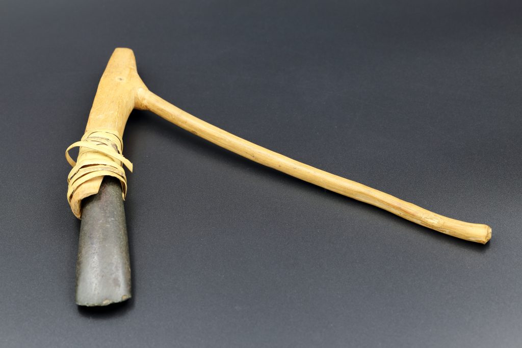 Adze used for finishing woodwork – traditional French woodworking tool at Université Laval