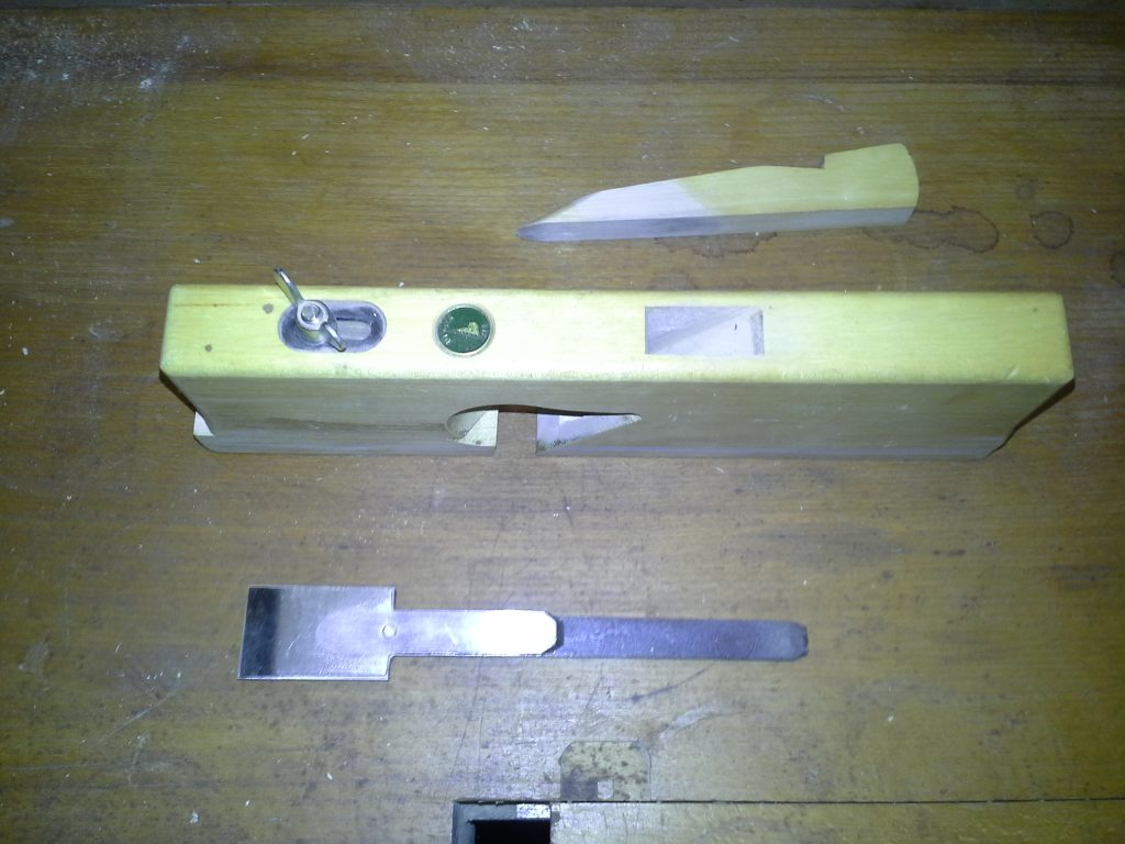 Doppel-Simshobel double rabbet plane with blade and wedge – traditional German woodworking tool