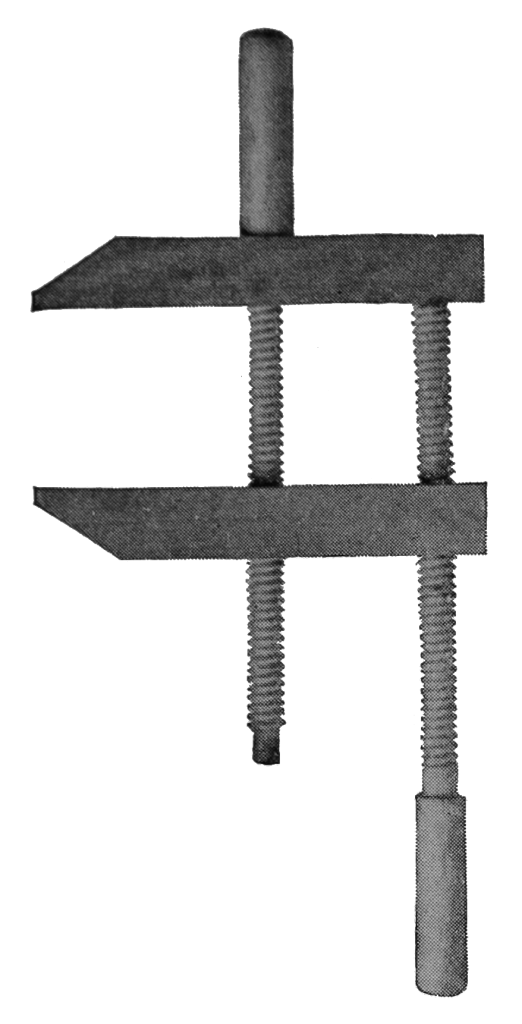 Wooden hand screw clamp illustration from Cassells Carpentry and Joinery