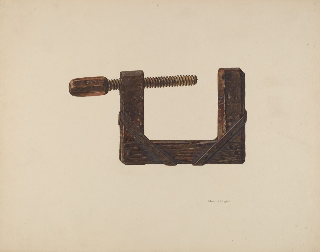 Wooden clamp artwork by Edward Unger c 1938 National Gallery of Art